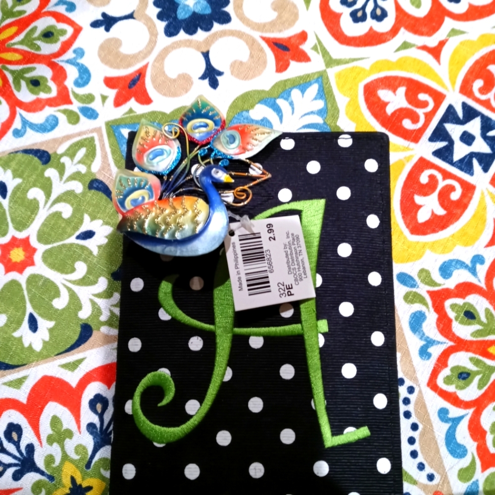 Monogrammed "A" address book and magnet